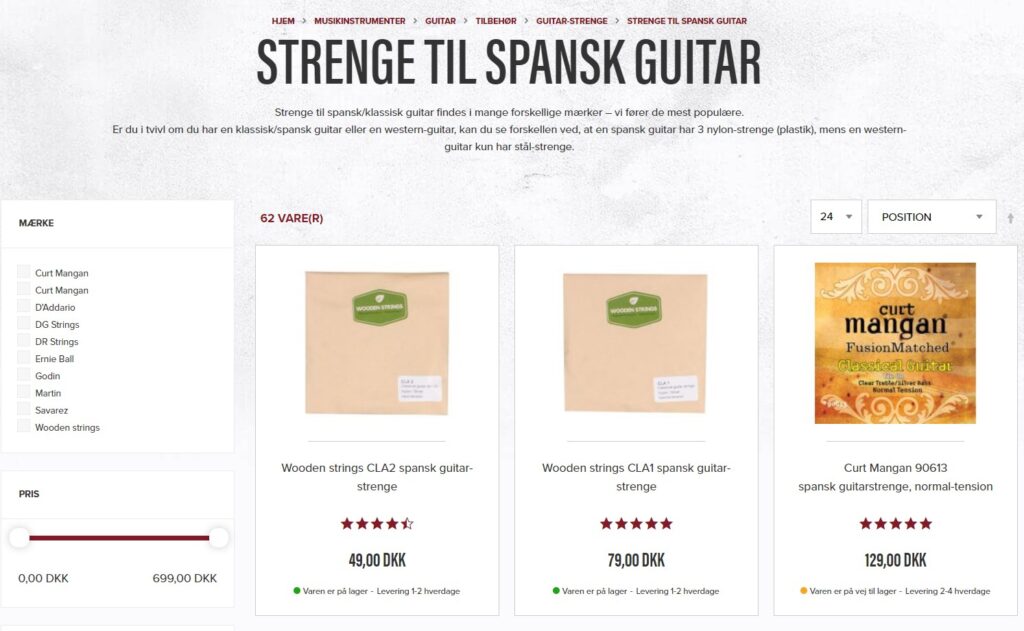 guitar strenge spansk guitar