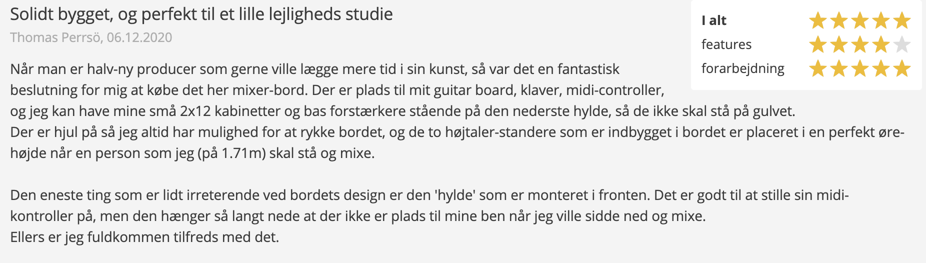 Anmeldelse af Millenium SD-180 B StudioDesk fra Thomann