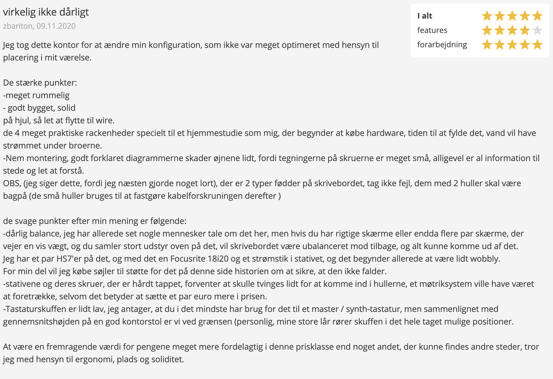 Anmeldelse af Millenium SD-180 B StudioDesk fra Thomann