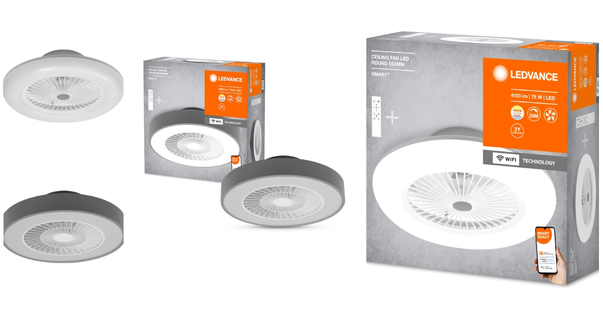 Anmeldelse af LEDVANCE SMART+ Wifi Ceiling Fan LED Cylinder 550mm + RC