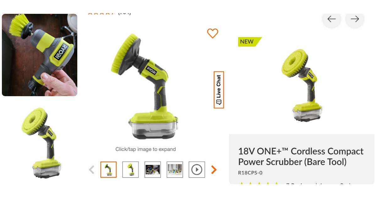 Anmeldelse af Ryobi 18V One+ Compact Power Scrubber