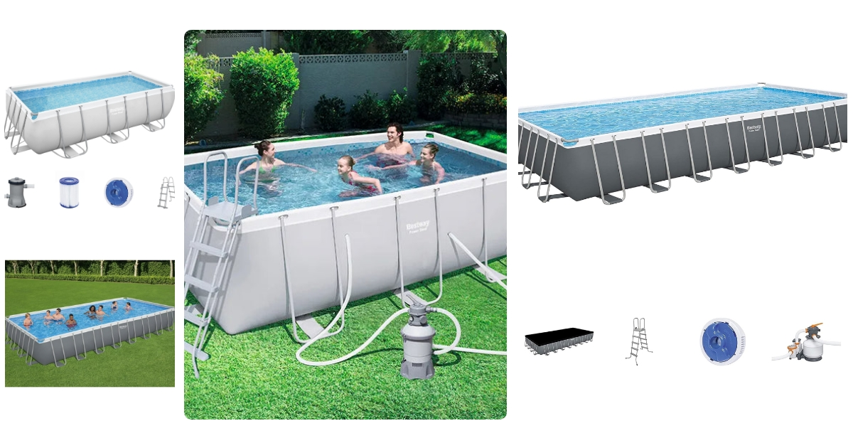 Anmeldelse af Bestway Power Steel Frame Rectangular Pool Set 4.04x2.01x1m