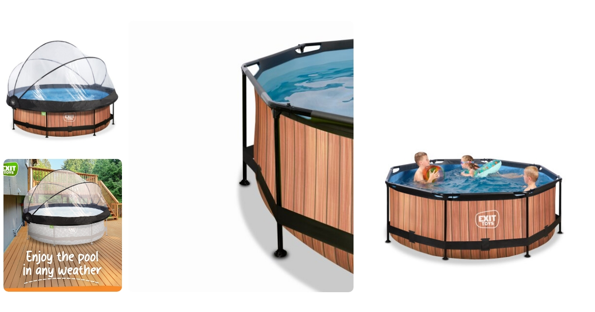 Anmeldelse af Exit Toys Round Wood Pool with Filter Pump and Dome Ø3.6x0.76m
