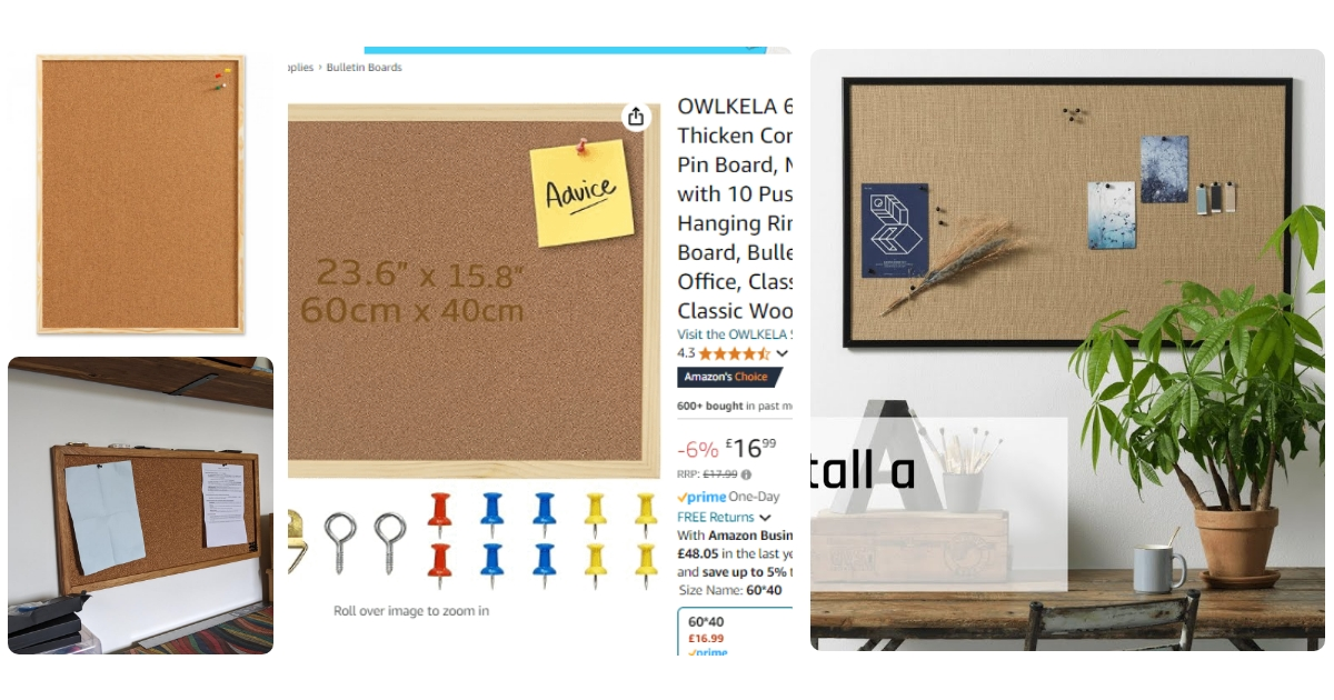 Anmeldelse af Naga Cork Pin Board Wood Frame 60x100cm