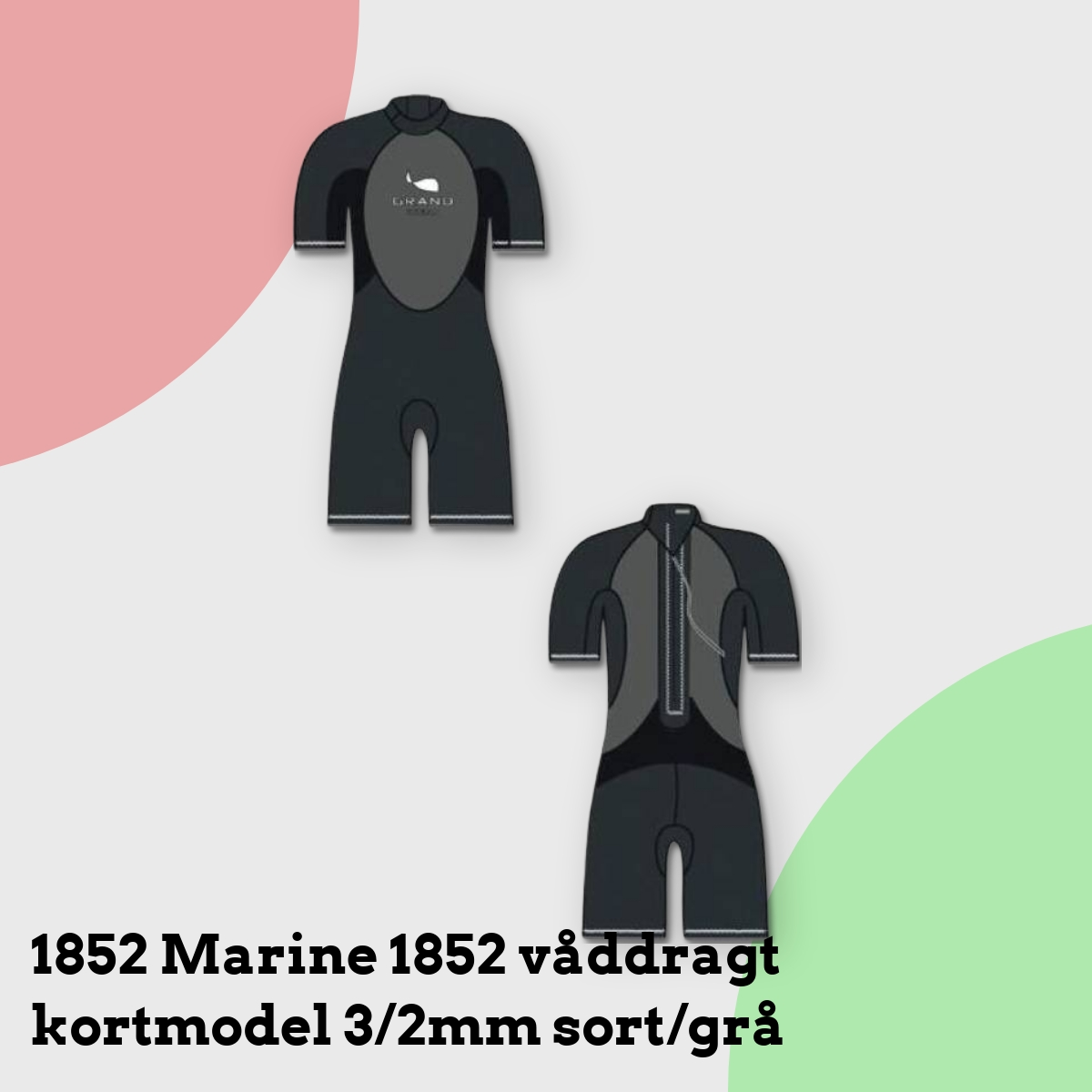 Anmeldelse af 1852 Marine 1852 våddragt kortmodel 3/2mm sort/grå