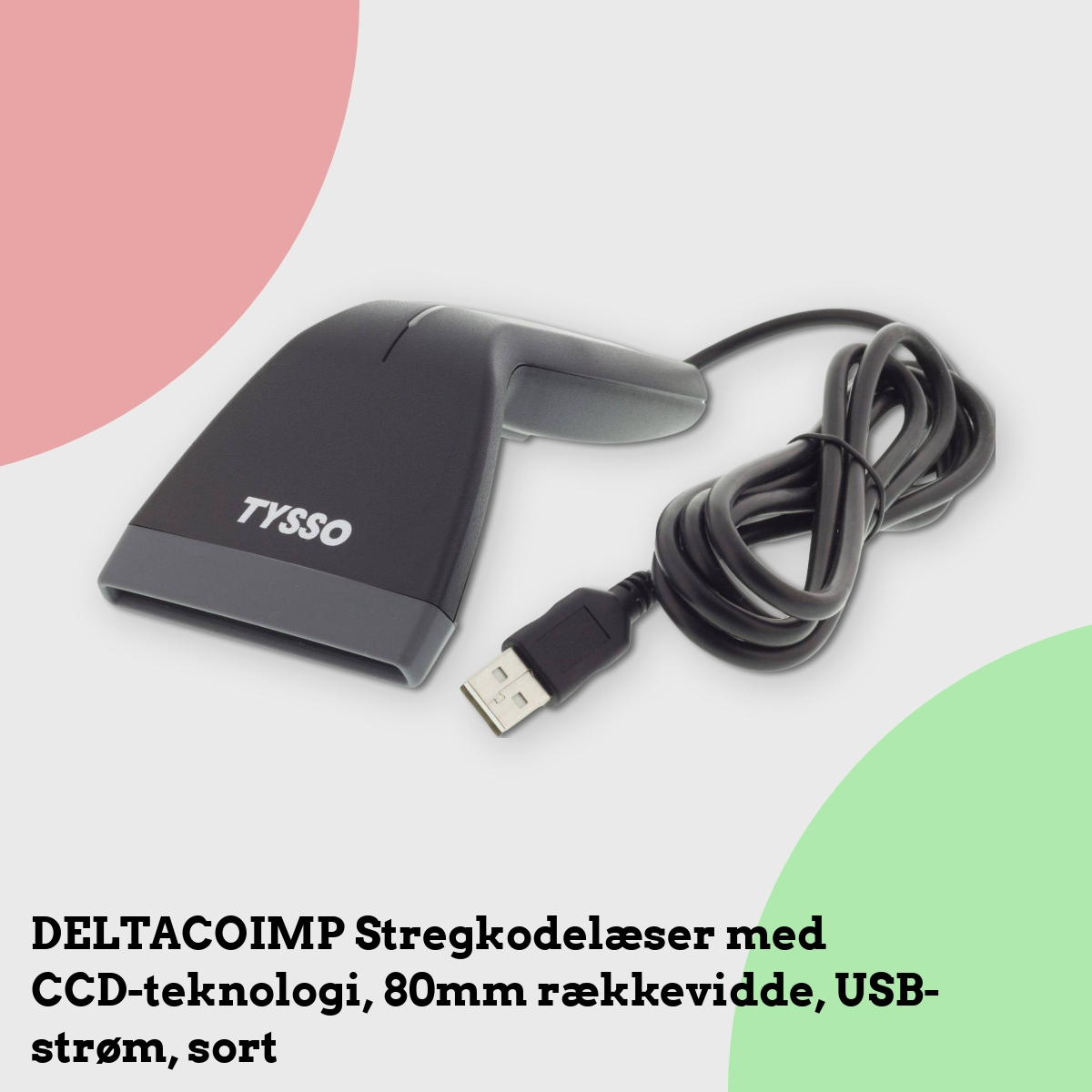 Anmeldelse af DELTACOIMP Stregkodelæser med CCD-teknologi, 80mm rækkevidde, USB-strøm, sort