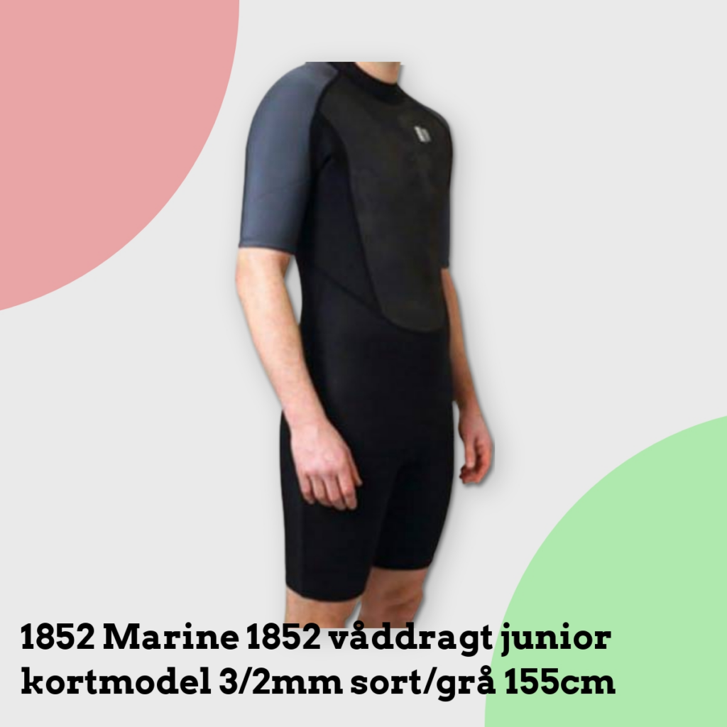 Anmeldelse af 1852 Marine 1852 våddragt junior kortmodel 3/2mm sort/grå 155cm