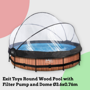 Anmeldelse af Exit Toys Round Wood Pool with Filter Pump and Dome Ø3.6x0.76m