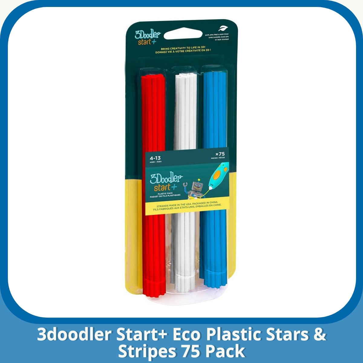 Anmeldelse af 3doodler Start+ Eco Plastic Stars & Stripes 75 Pack