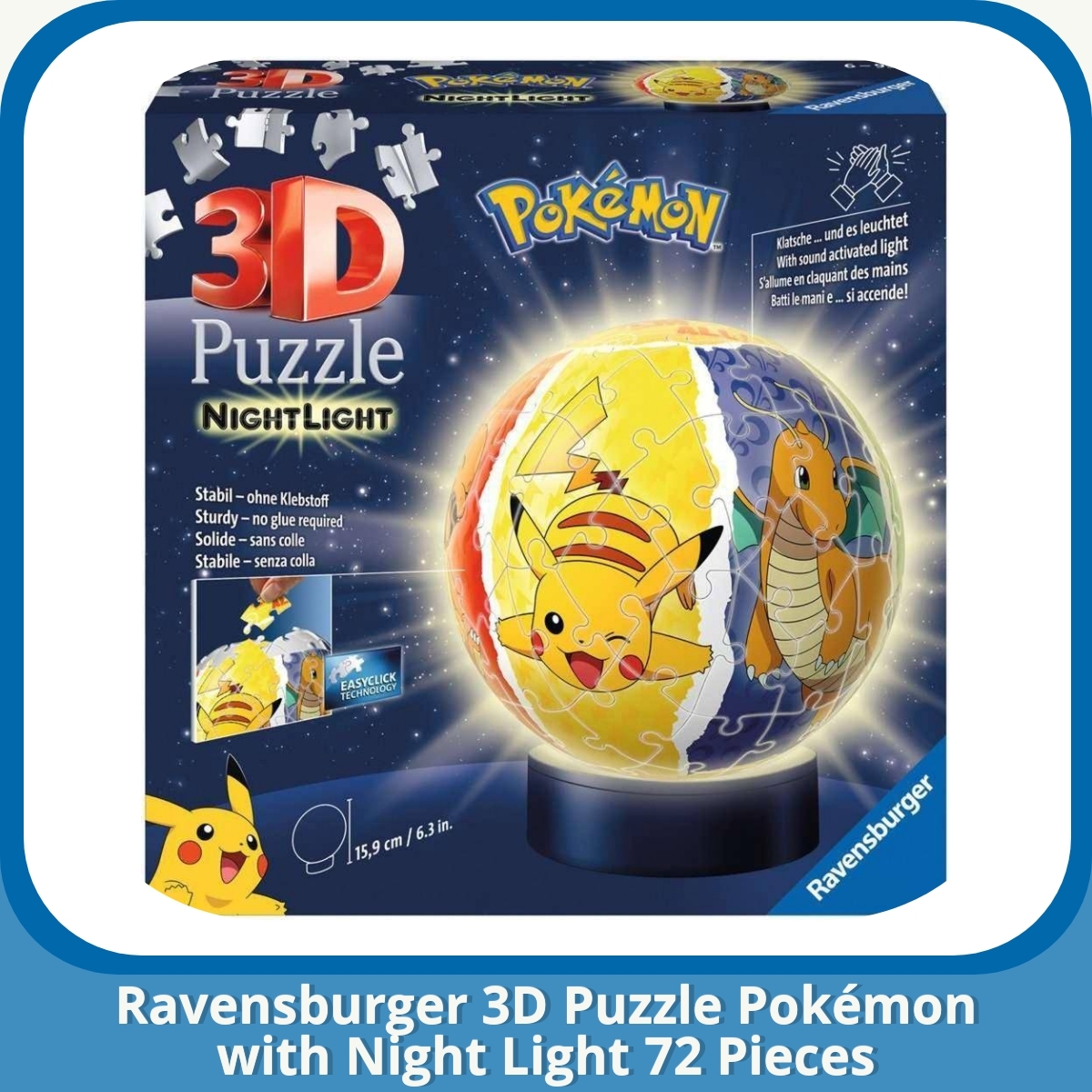 Anmeldelse af Ravensburger 3D Puzzle Pokémon with Night Light 72 Pieces