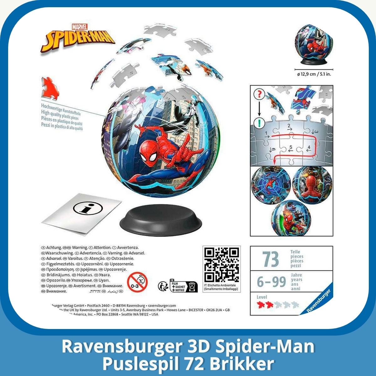 Anmeldelse af Ravensburger 3D Spider-Man Puslespil 72 Brikker