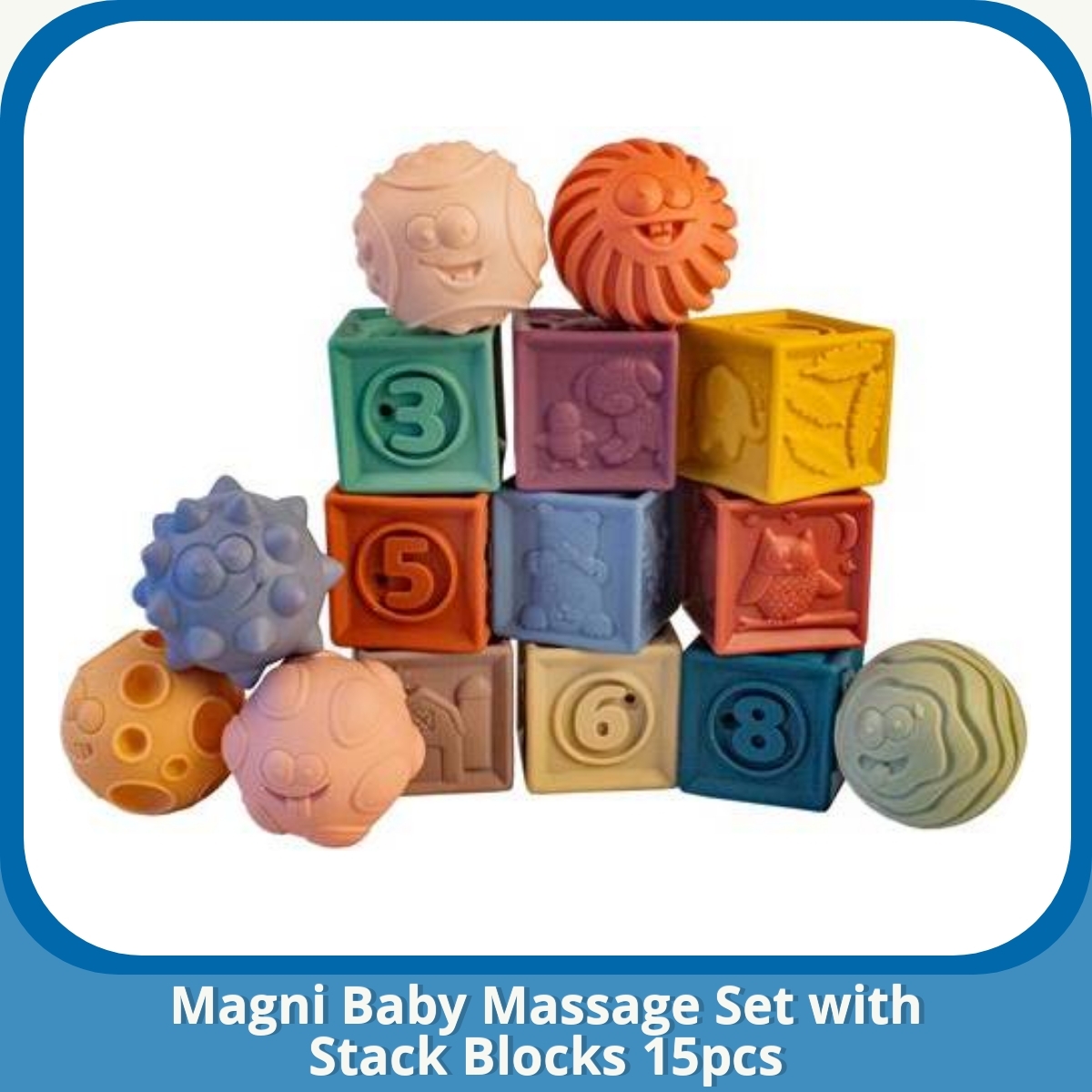 Anmeldelse af Magni Baby Massage Set with Stack Blocks 15pcs