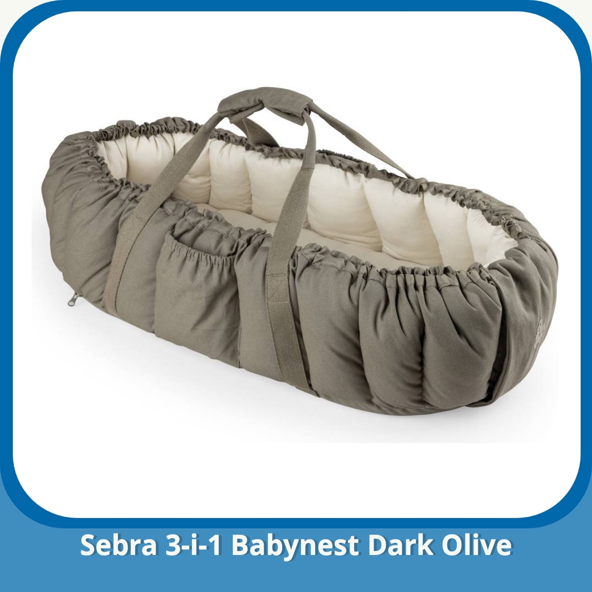 Anmeldelse af Sebra 3-i-1 Babynest Dark Olive