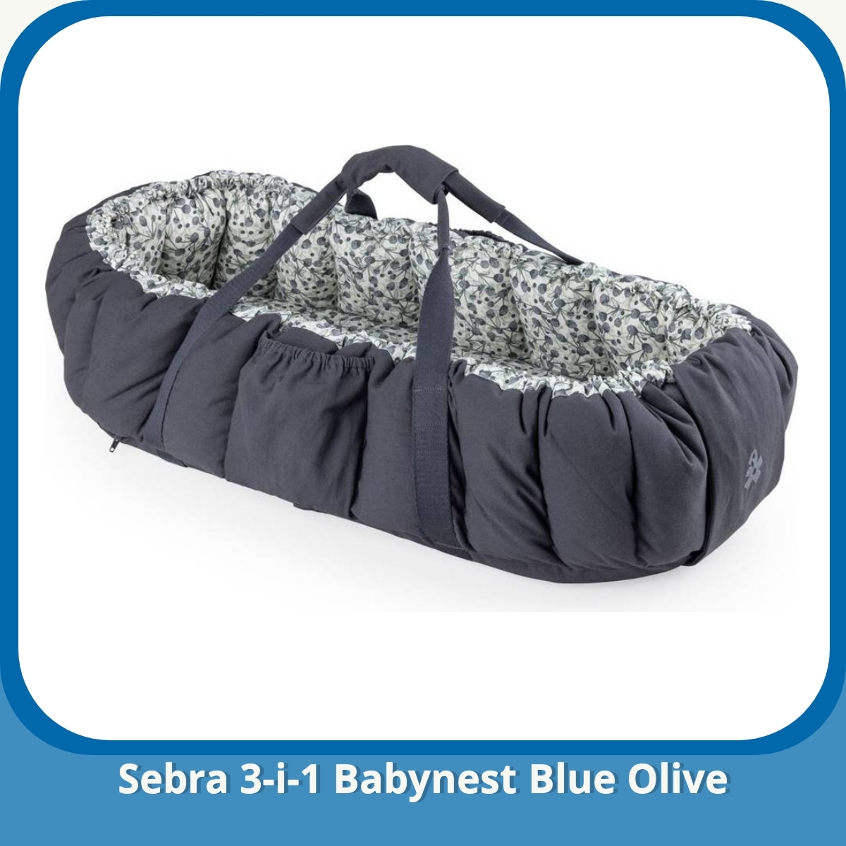 Anmeldelse af Sebra 3-i-1 Babynest Blue Olive