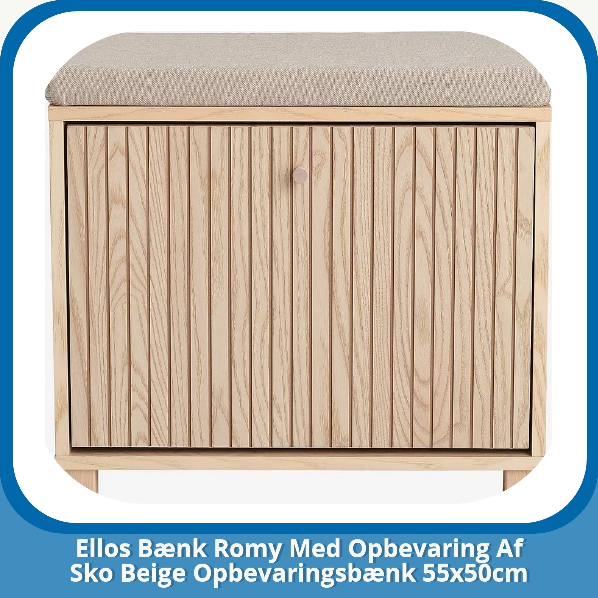 Anmeldelse af Ellos Bænk Romy Med Opbevaring Af Sko Beige Opbevaringsbænk 55x50cm