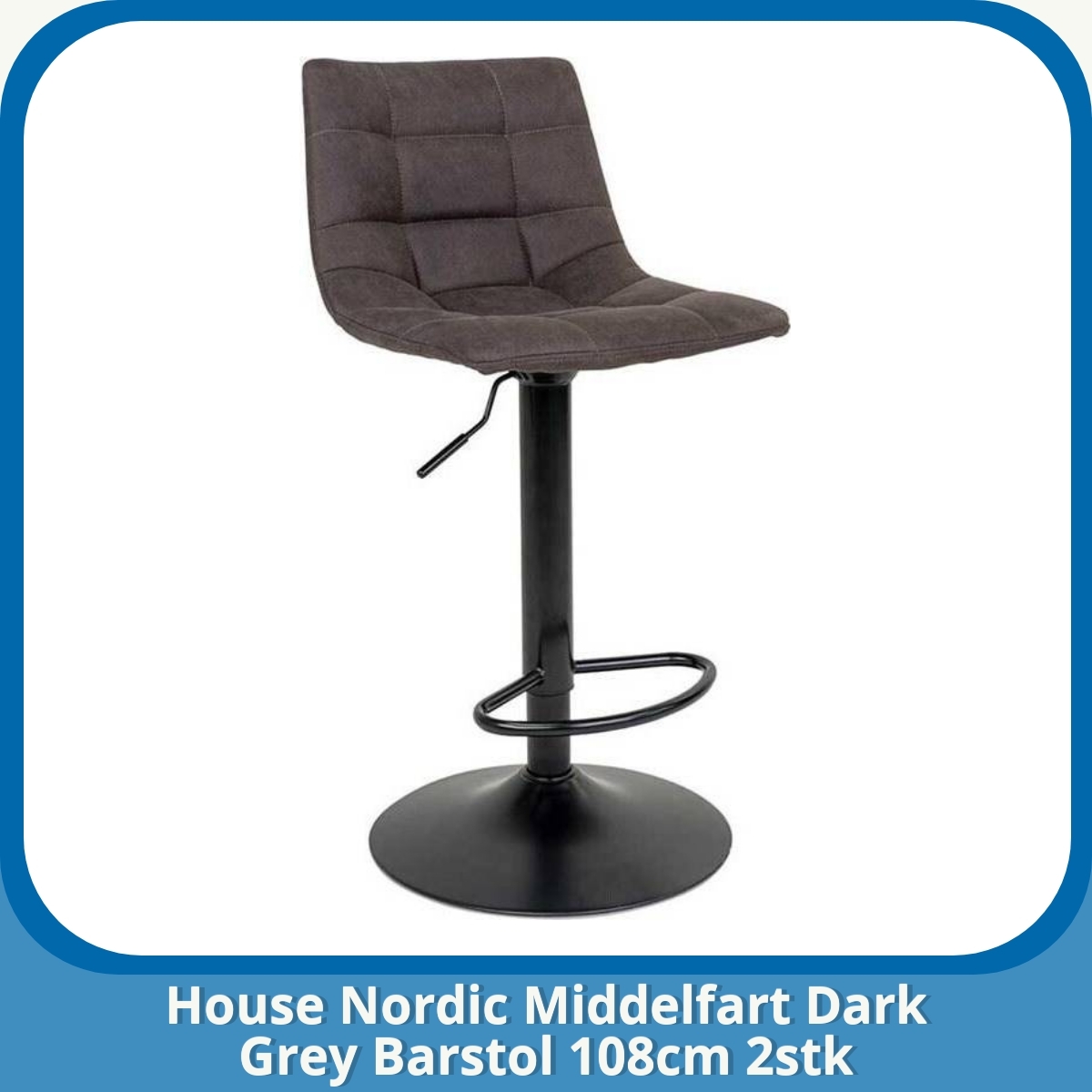 Anmeldelse af House Nordic Middelfart Dark Grey Barstol 108cm 2stk