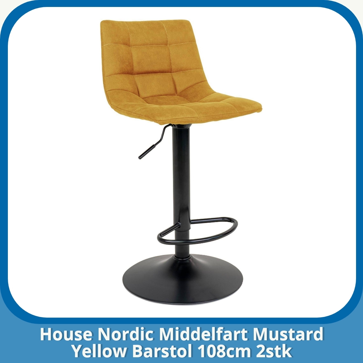 Anmeldelse af House Nordic Middelfart Mustard Yellow Barstol 108cm 2stk
