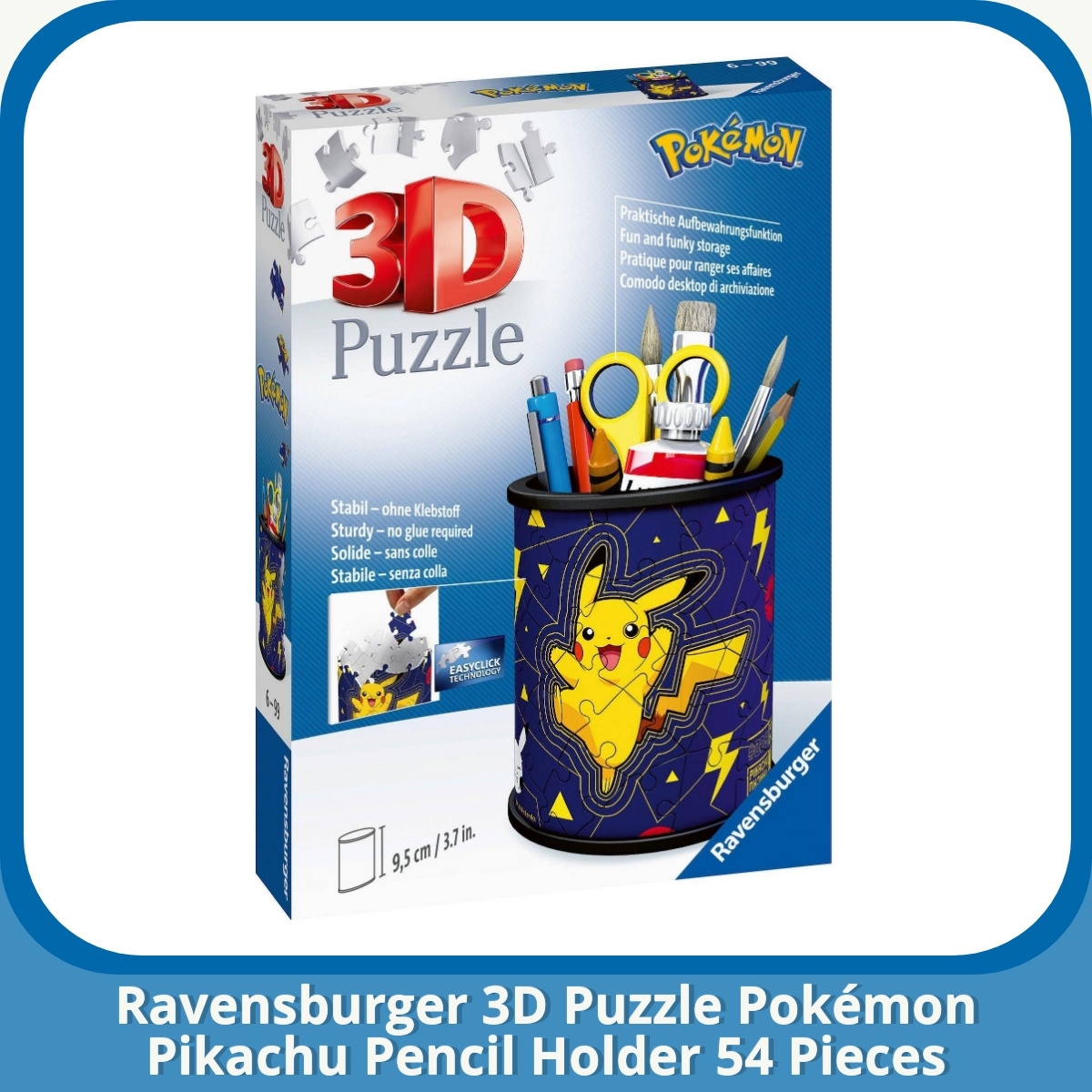 Anmeldelse af Ravensburger 3D Puzzle Pokémon Pikachu Pencil Holder 54 Pieces