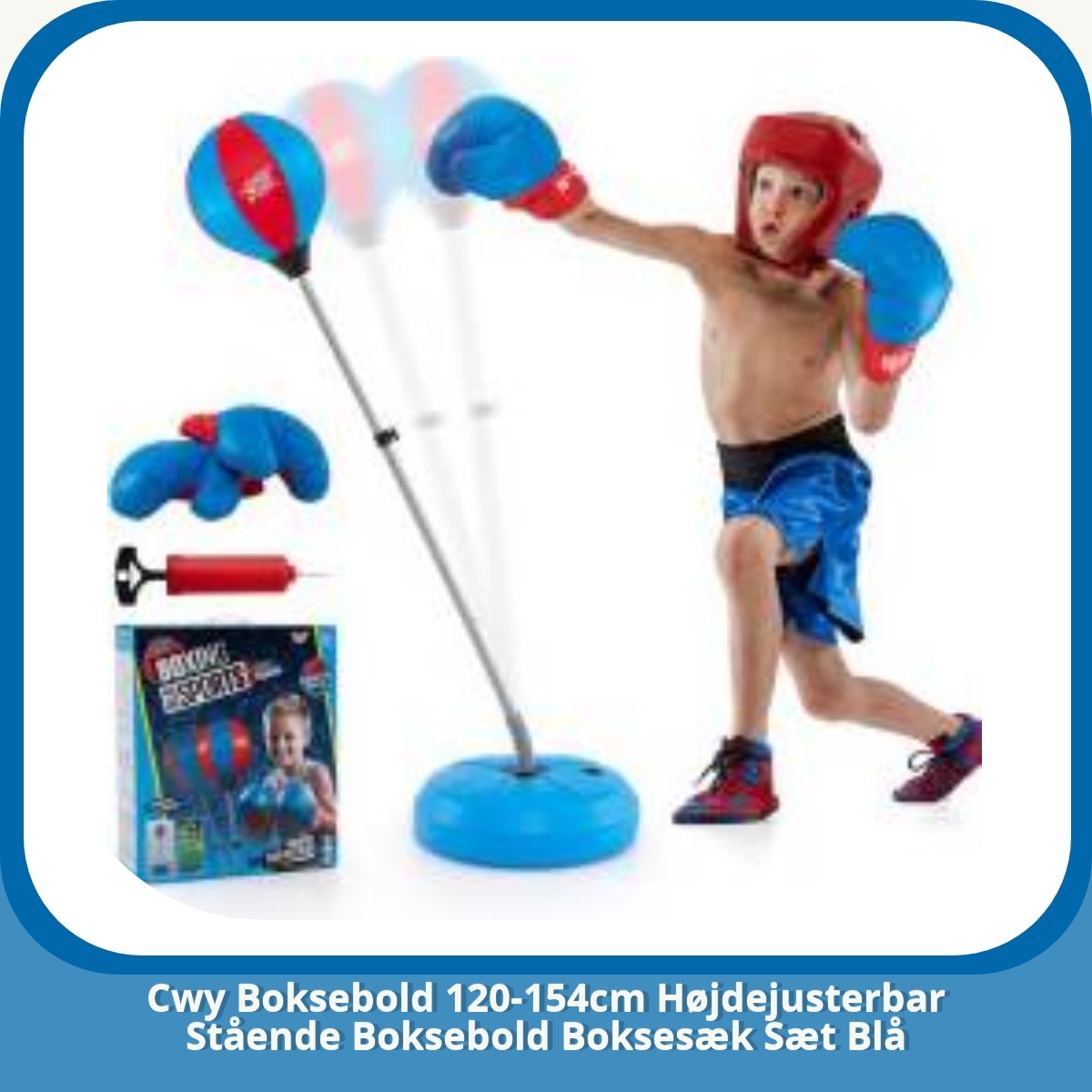Anmeldelse af Cwy Boksebold 120-154cm Højdejusterbar Stående Boksebold Boksesæk Sæt Blå