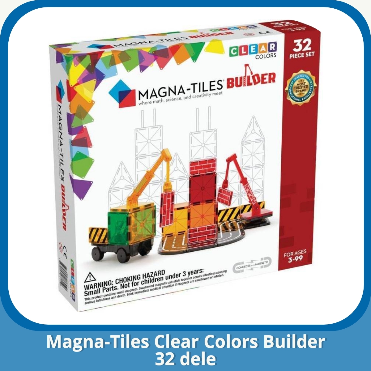 Anmeldelse af Magna-Tiles Clear Colors Builder 32 dele