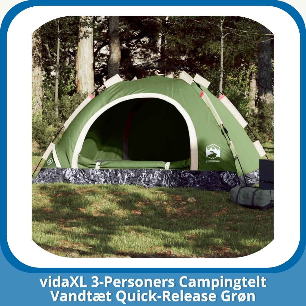 Anmeldelse af vidaXL 3-Personers Campingtelt Vandtæt Quick-Release Grøn