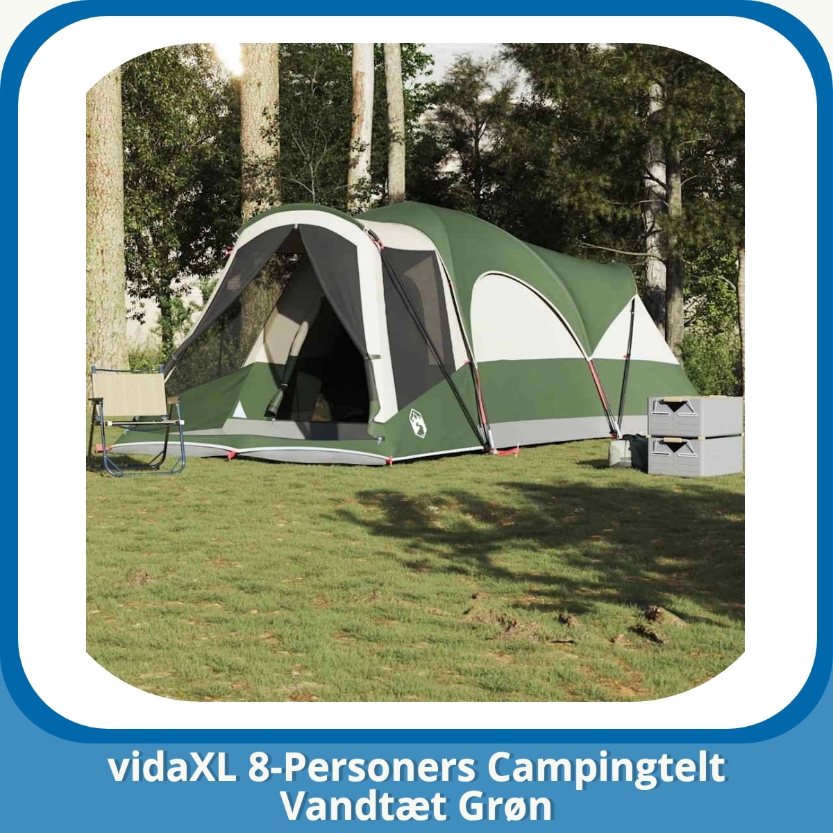 Anmeldelse af vidaXL 8-Personers Campingtelt Vandtæt Grøn