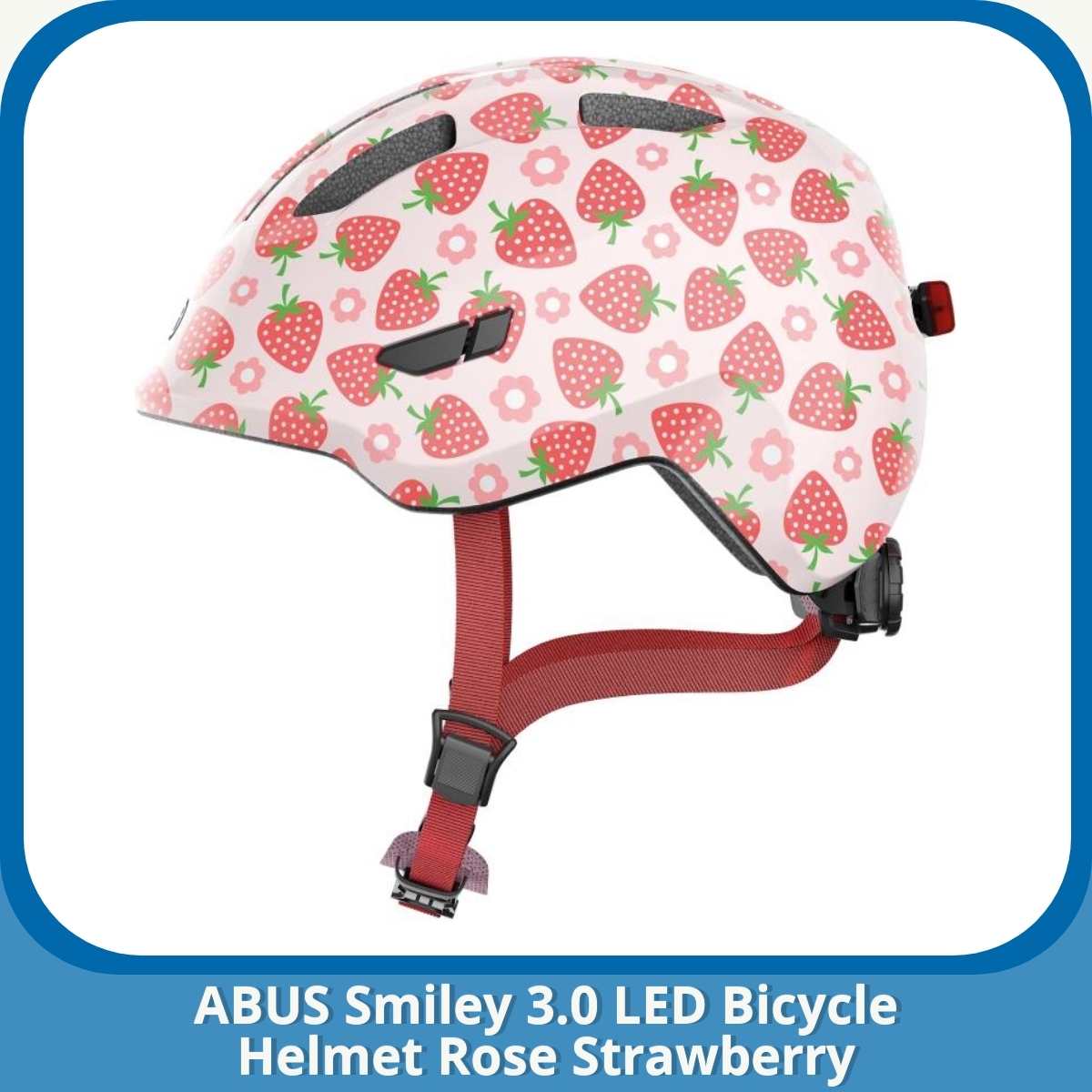 Anmeldelse af ABUS Smiley 3.0 LED Bicycle Helmet Rose Strawberry