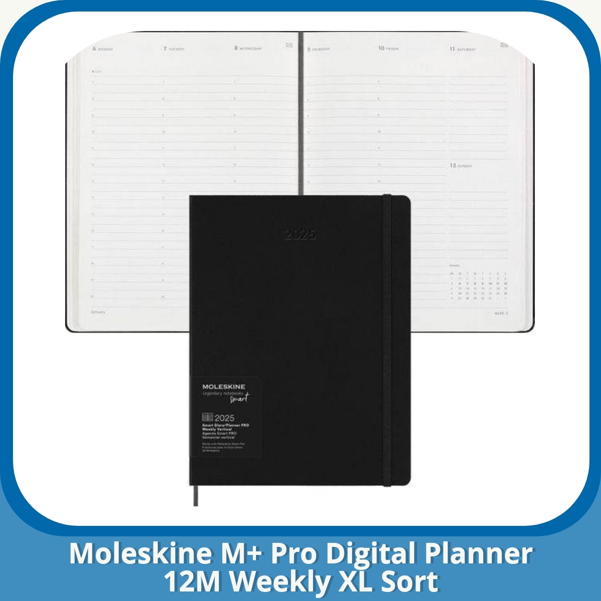 Anmeldelse af Moleskine M+ Pro Digital Planner 12M Weekly XL Sort