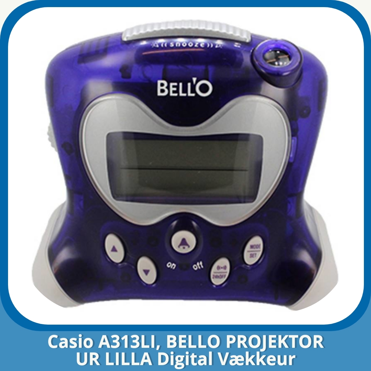 Anmeldelse af Casio A313LI, BELLO PROJEKTOR UR LILLA Digital Vækkeur