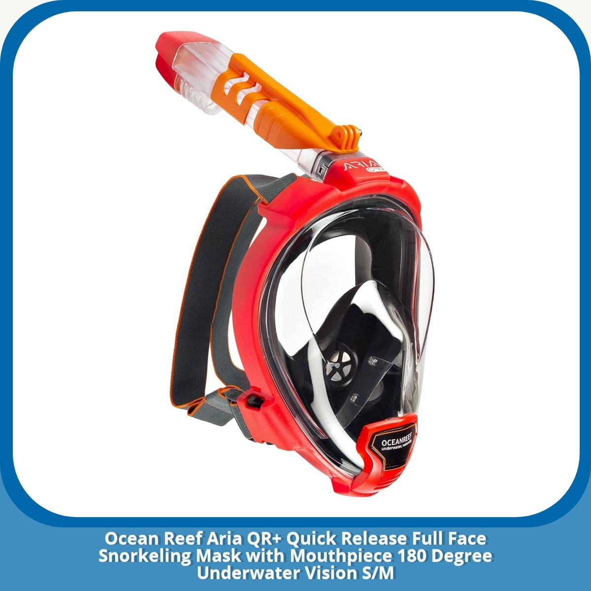 Anmeldelse af Ocean Reef Aria QR+ Quick Release Full Face Snorkeling Mask with Mouthpiece 180 Degree Underwater Vision S/M