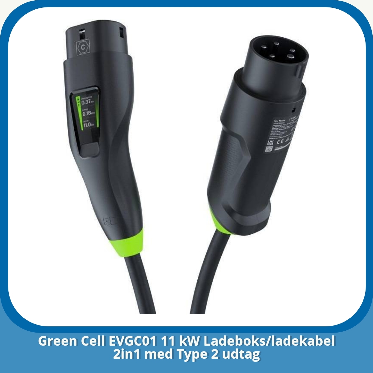 Anmeldelse af Green Cell EVGC01 11 kW Ladeboks/ladekabel 2in1 med Type 2 udtag