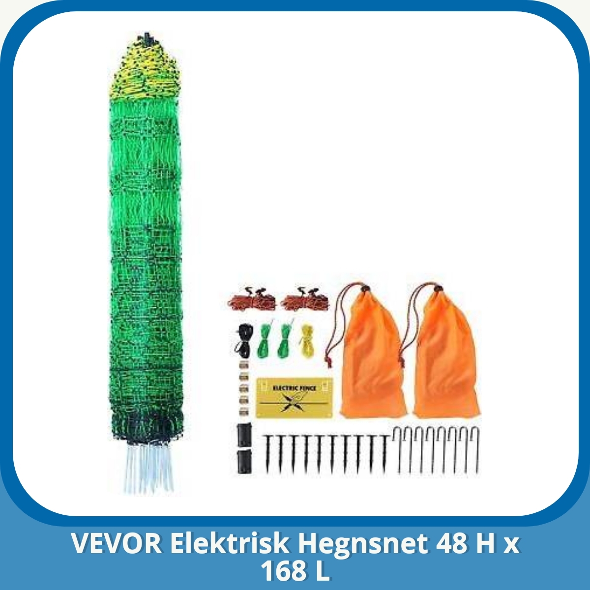 Anmeldelse af VEVOR Elektrisk Hegnsnet 48 H x 168 L