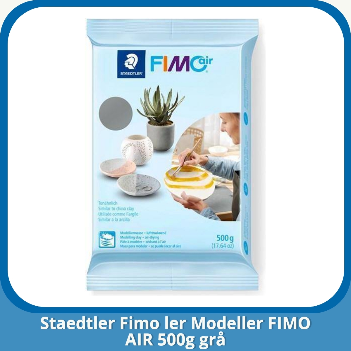 Anmeldelse af Staedtler Fimo ler Modeller FIMO AIR 500g grå