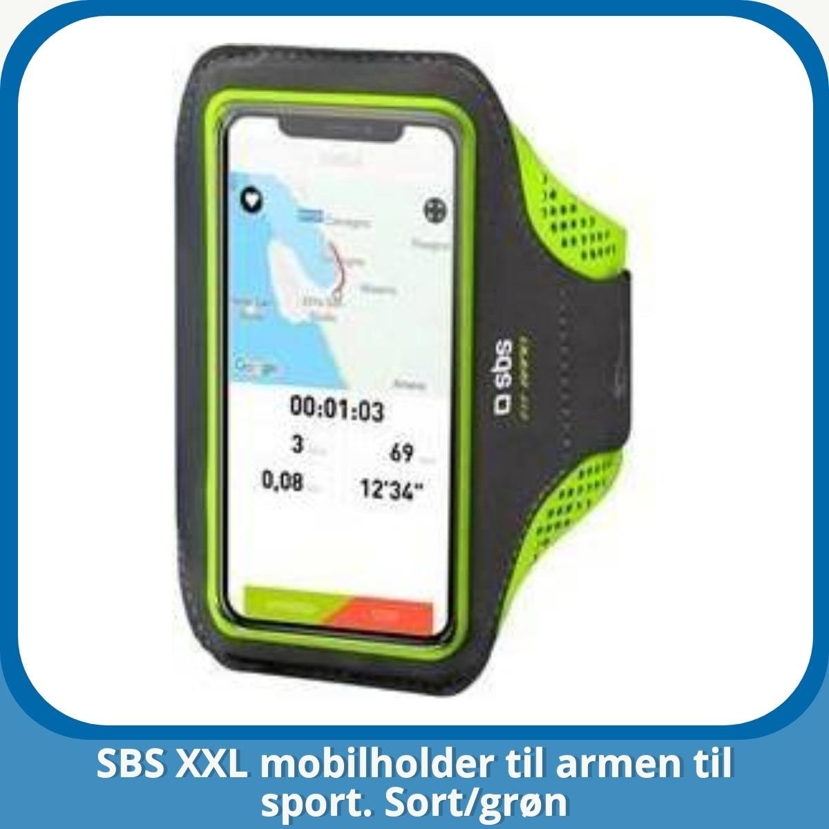 Anmeldelse af SBS XXL mobilholder til armen til sport. Sort/grøn