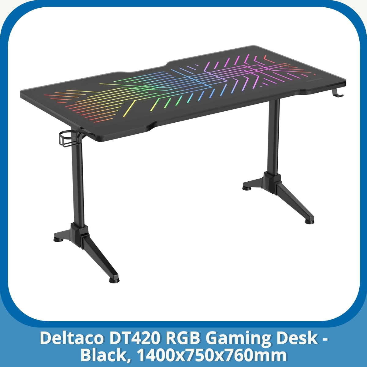 Anmeldelse af Deltaco DT420 RGB Gaming Desk - Black, 1400x750x760mm