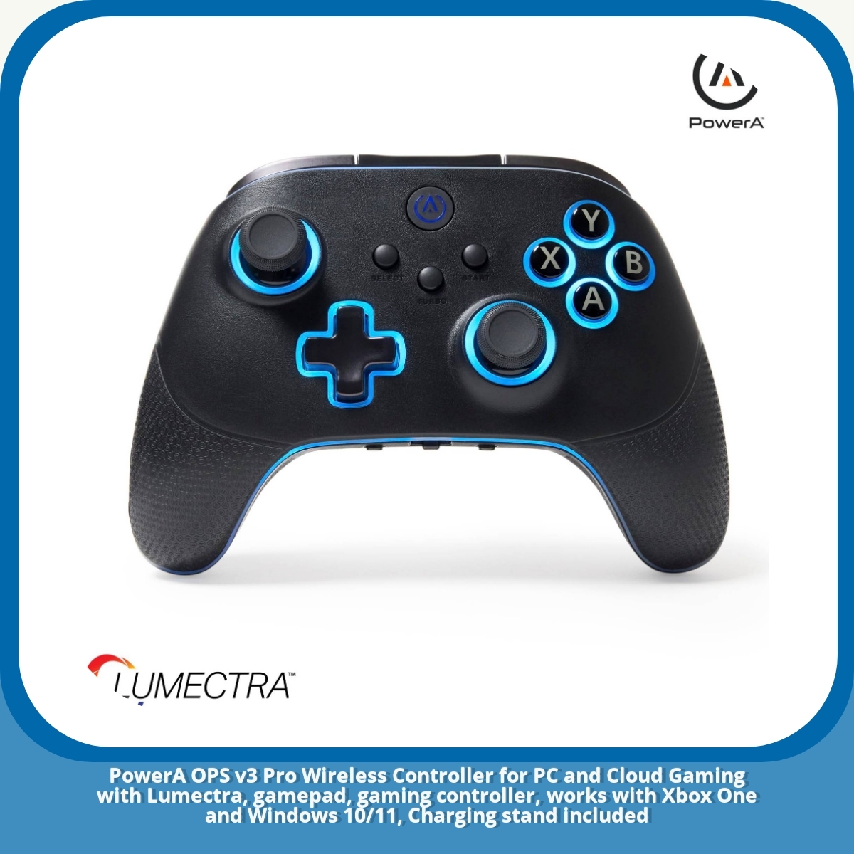 Anmeldelse af PowerA OPS v3 Pro Wireless Controller for PC and Cloud Gaming with Lumectra, gamepad, gaming controller, works with Xbox One and Windows 10/11, Charging stand included