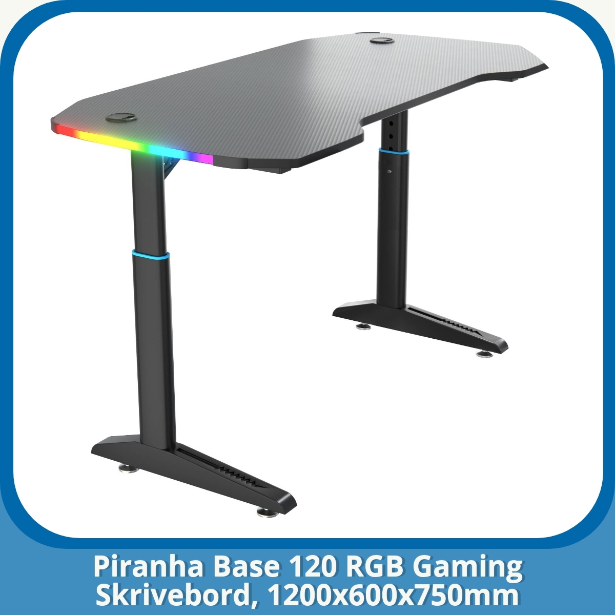 Anmeldelse af Piranha Base 120 RGB Gaming Skrivebord, 1200x600x750mm