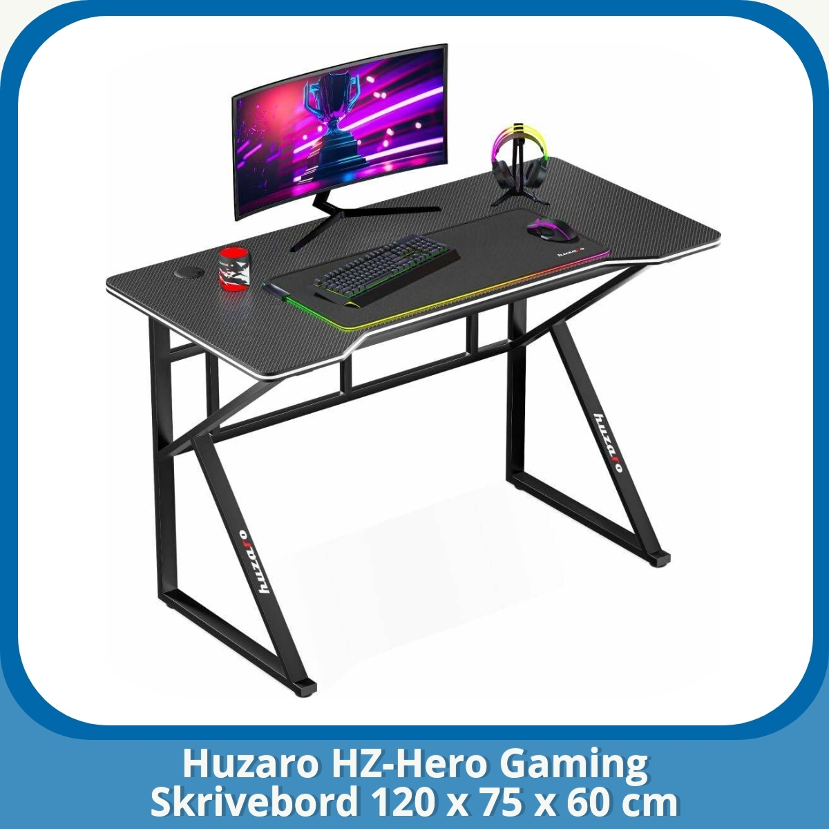 Anmeldelse af Huzaro HZ-Hero Gaming Skrivebord 120 x 75 x 60 cm