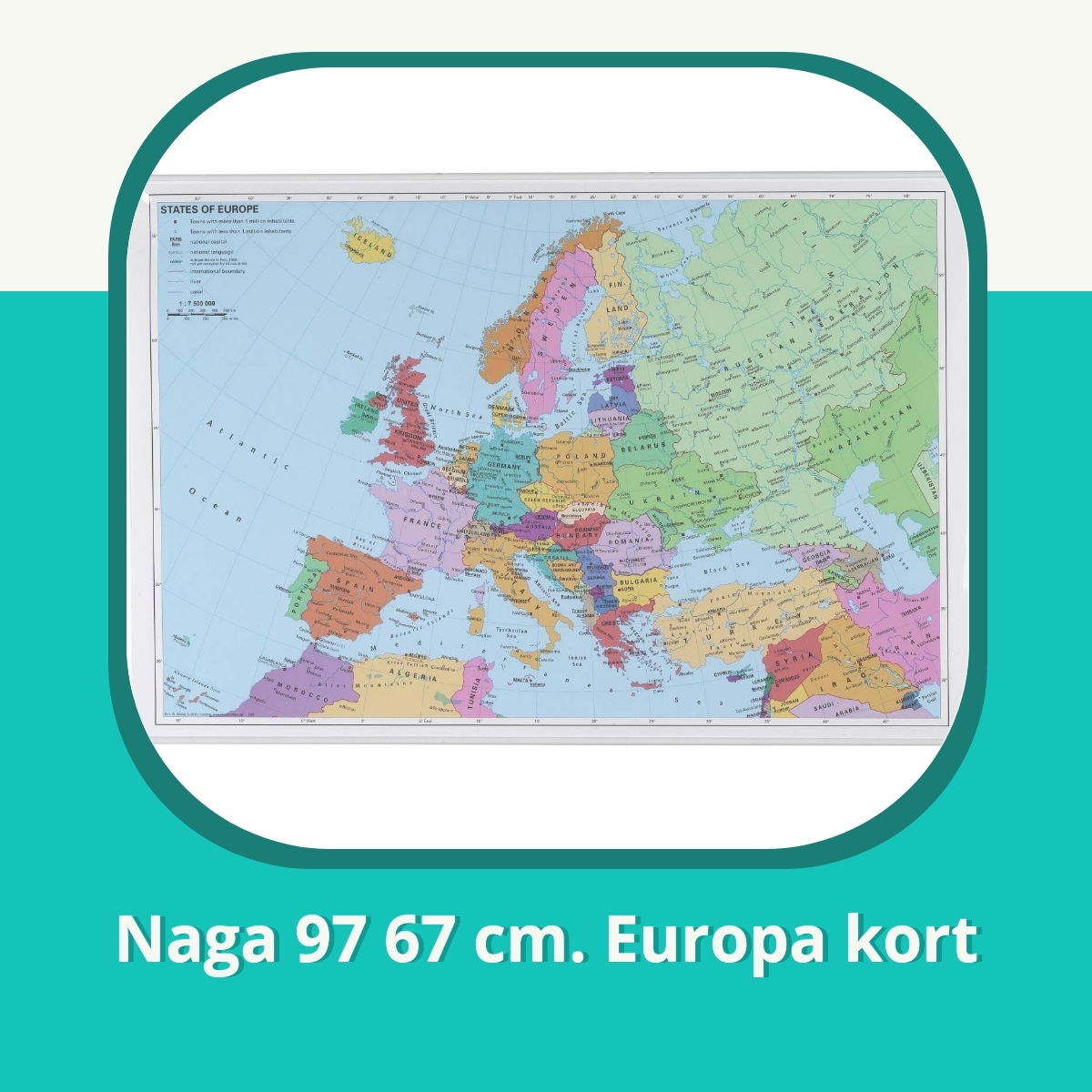Anmeldelse af Naga 97 67 cm. Europa kort