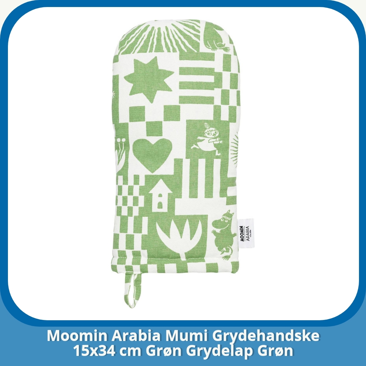 Anmeldelse af Moomin Arabia Mumi Grydehandske 15x34 cm Grøn Grydelap Grøn