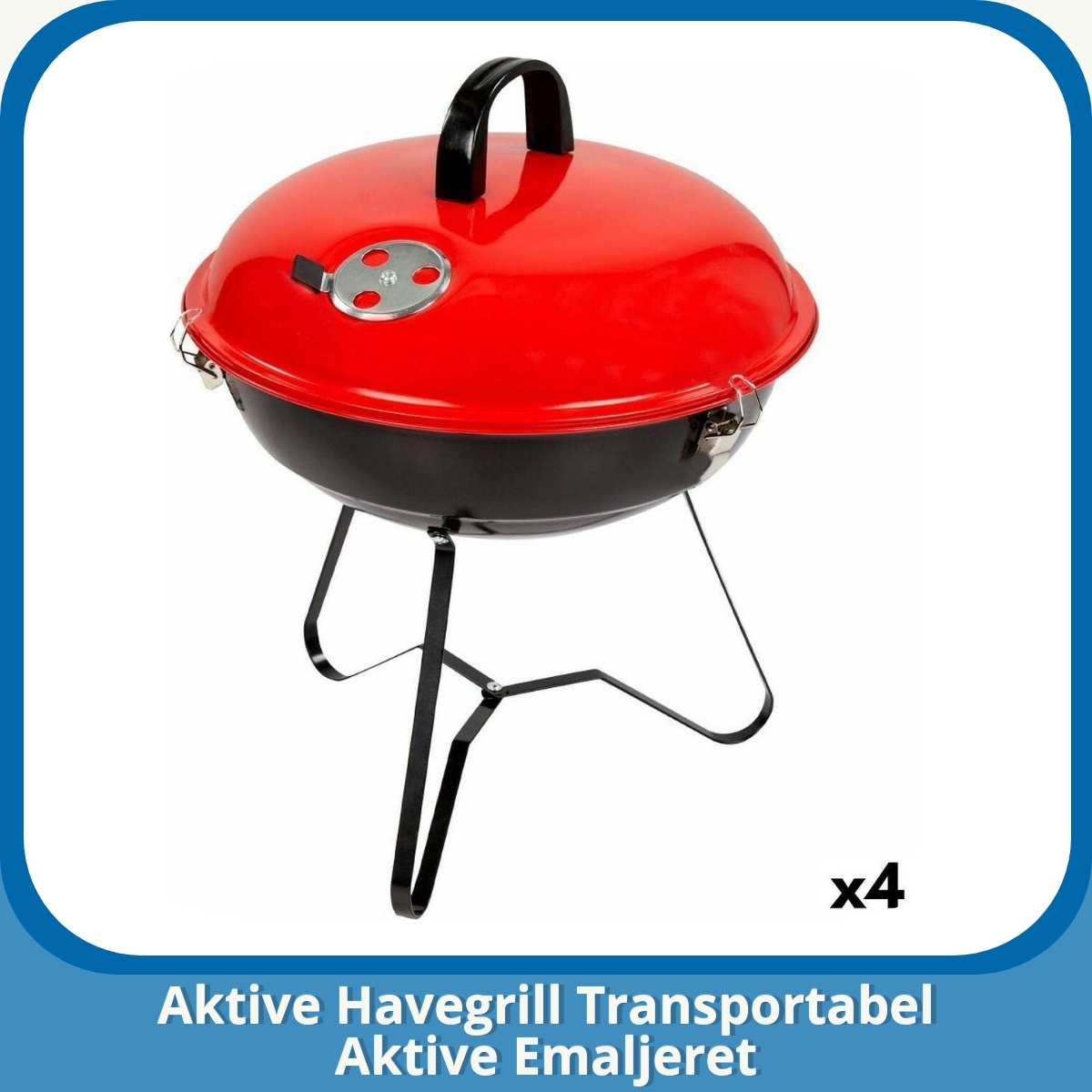 Anmeldelse af Aktive Havegrill Transportabel Aktive Emaljeret