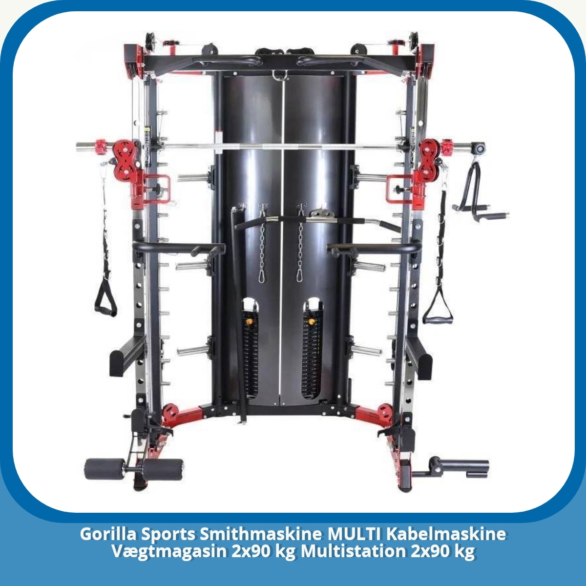Anmeldelse af Gorilla Sports Smithmaskine MULTI Kabelmaskine Vægtmagasin 2x90 kg Multistation 2x90 kg