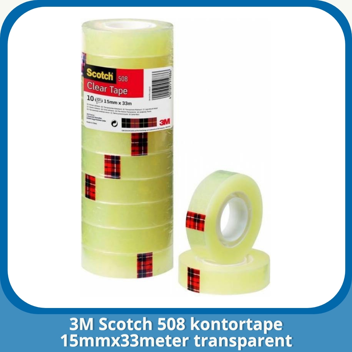 Anmeldelse af 3M Scotch 508 kontortape 15mmx33meter transparent