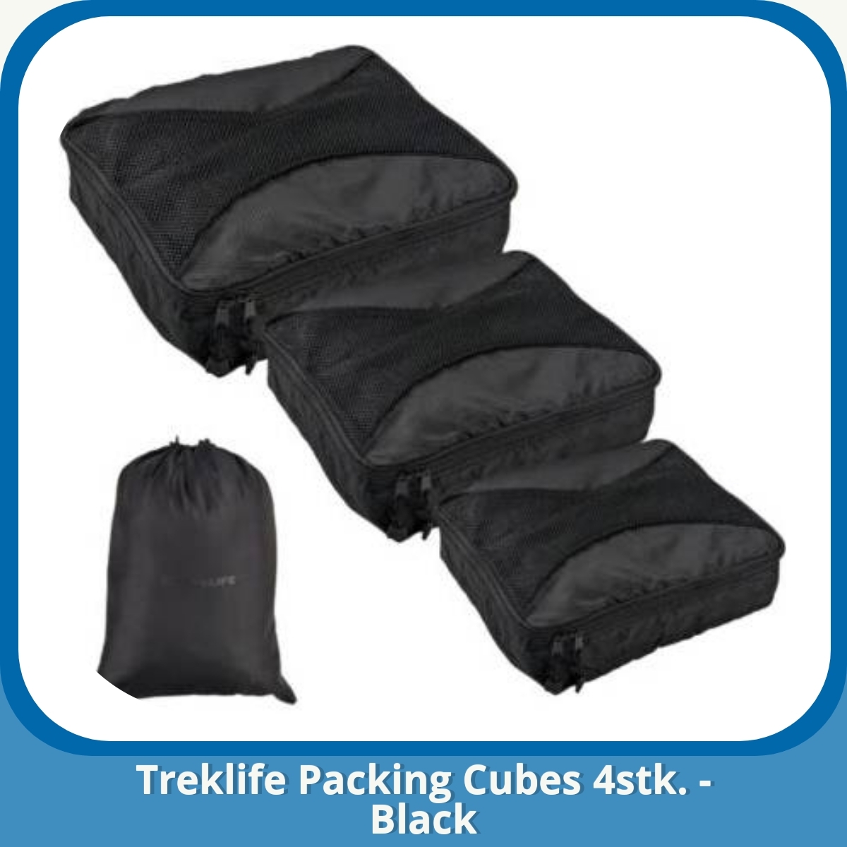Anmeldelse af Treklife Packing Cubes 4stk. - Black