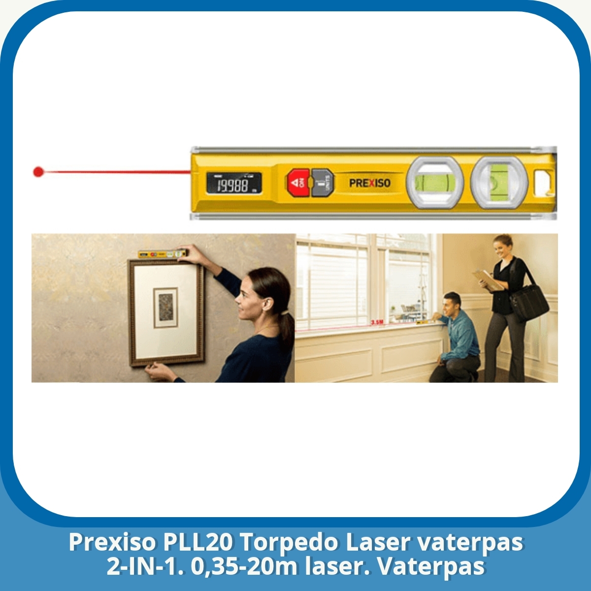 Anmeldelse af Prexiso PLL20 Torpedo Laser vaterpas 2-IN-1. 0,35-20m laser. Vaterpas