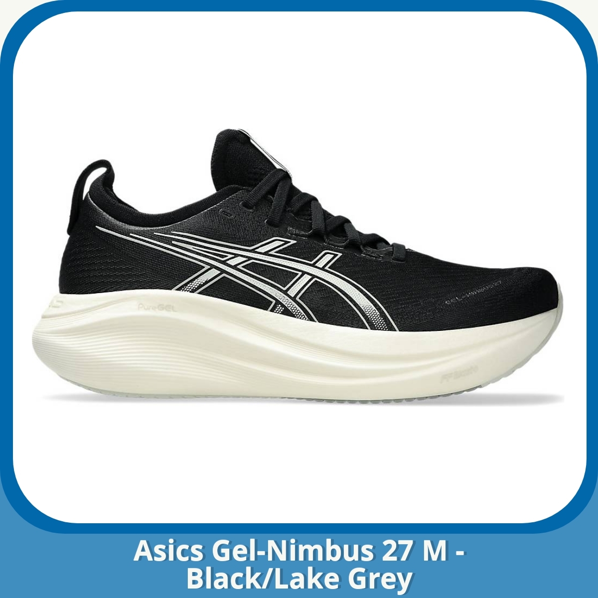 Anmeldelse af Asics Gel-Nimbus 27 M - Black/Lake Grey