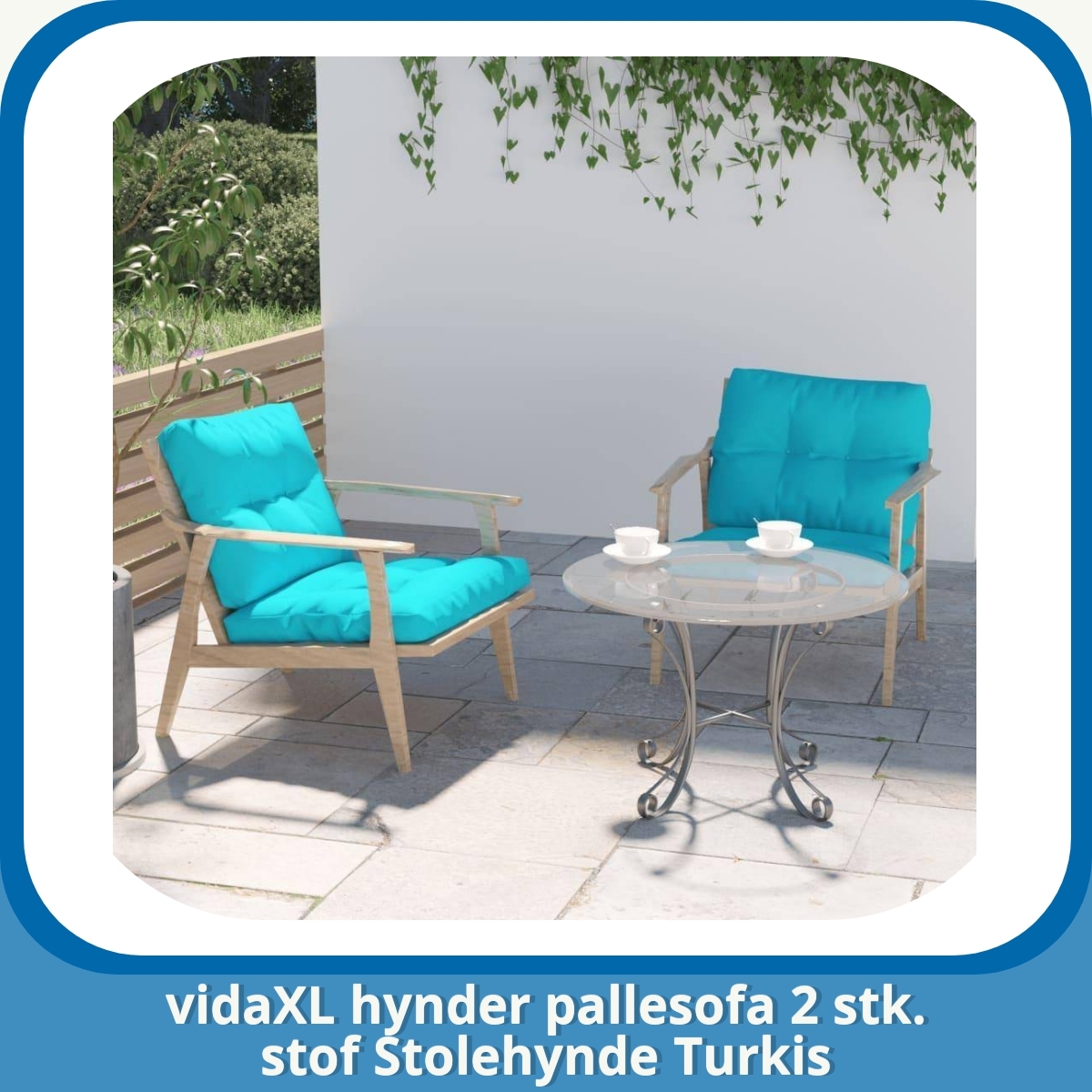 Anmeldelse af vidaXL hynder pallesofa 2 stk. stof Stolehynde Turkis