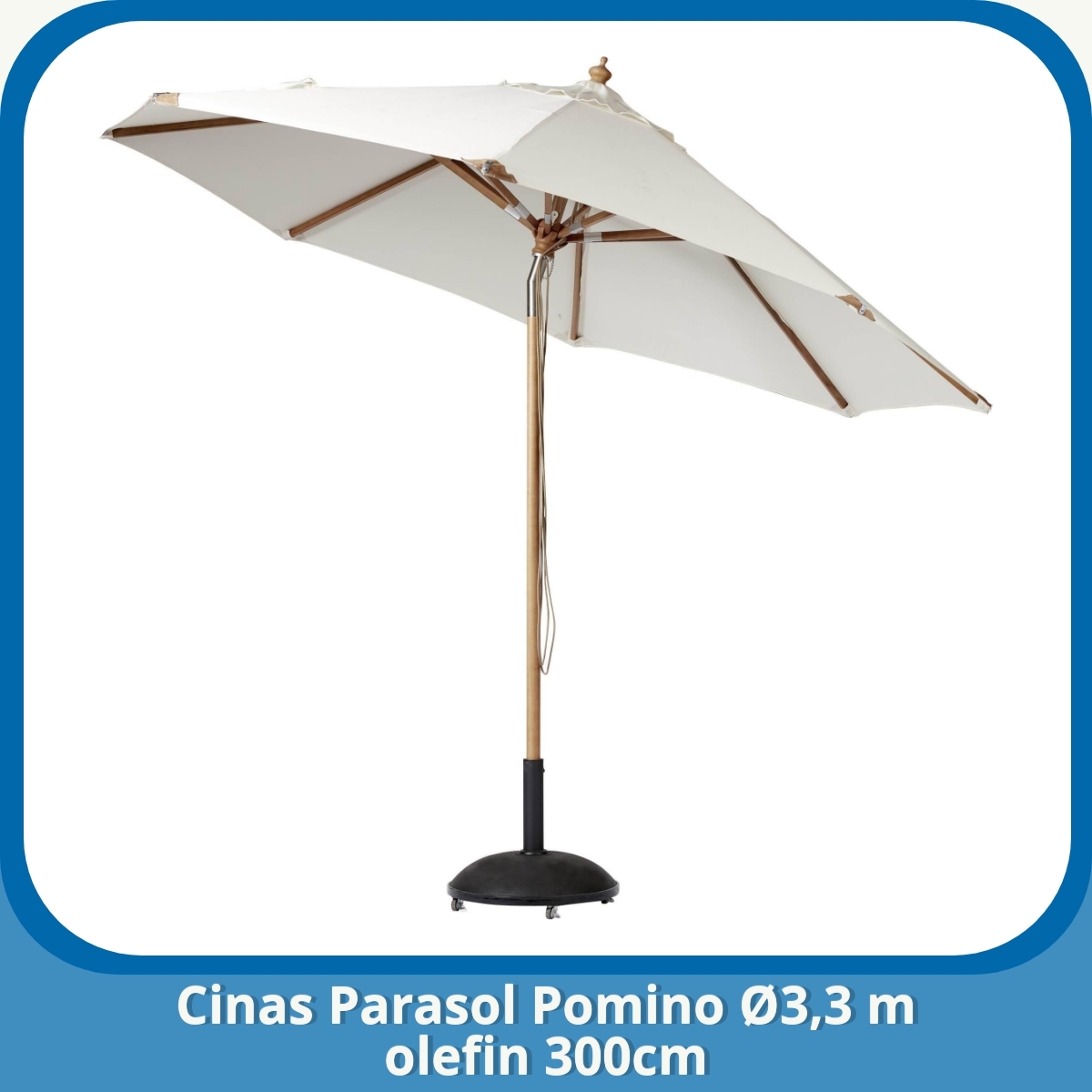 Anmeldelse af Cinas Parasol Pomino Ø3,3 m olefin 300cm
