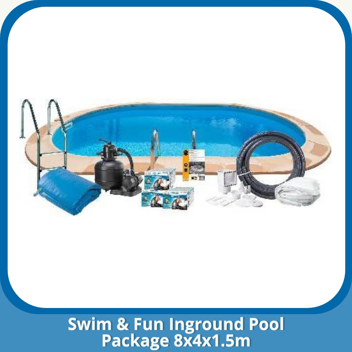 Anmeldelse af Swim & Fun Inground Pool Package 8x4x1.5m