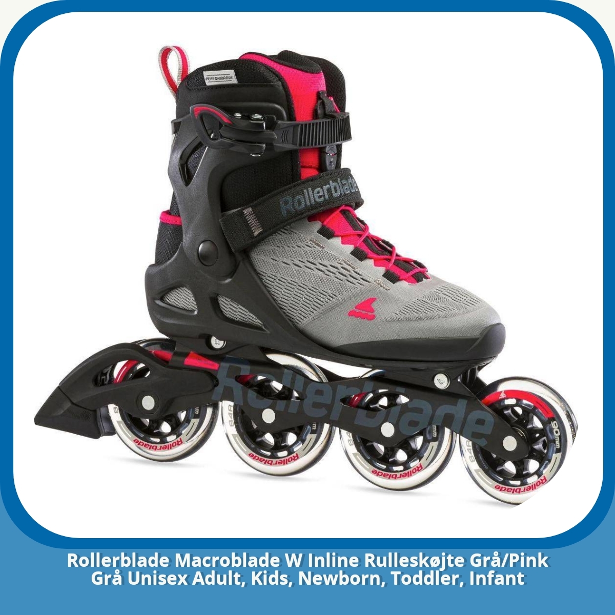 Anmeldelse af Rollerblade Macroblade W Inline Rulleskøjte Grå/Pink Grå Unisex Adult, Kids, Newborn, Toddler, Infant